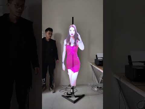 3D hologram fan portrait solution. Who wanna date this holographic sexy lady #3dhologramfan