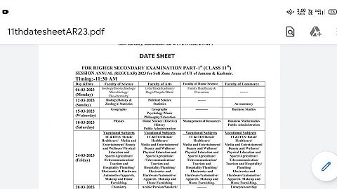 JKBOSE CLASS 10TH 11TH 12TH 2023 DATE SHEET RELEASED FINALLY