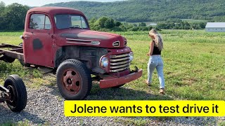 Jolene's taking the 1948 Ford F6 out for a joy ride  then we're loading up the 1962 Mercury