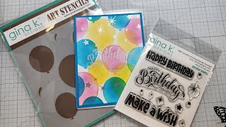 Gina K Designs Bold Balloons stencil & birthday sparkle incentive set