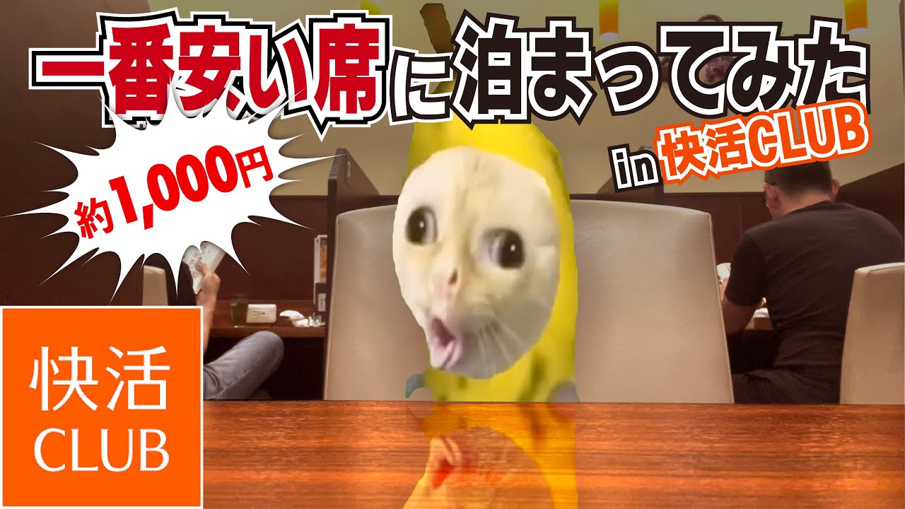 【猫ミーム】快活クラブの一番安い席で泊まってみた話