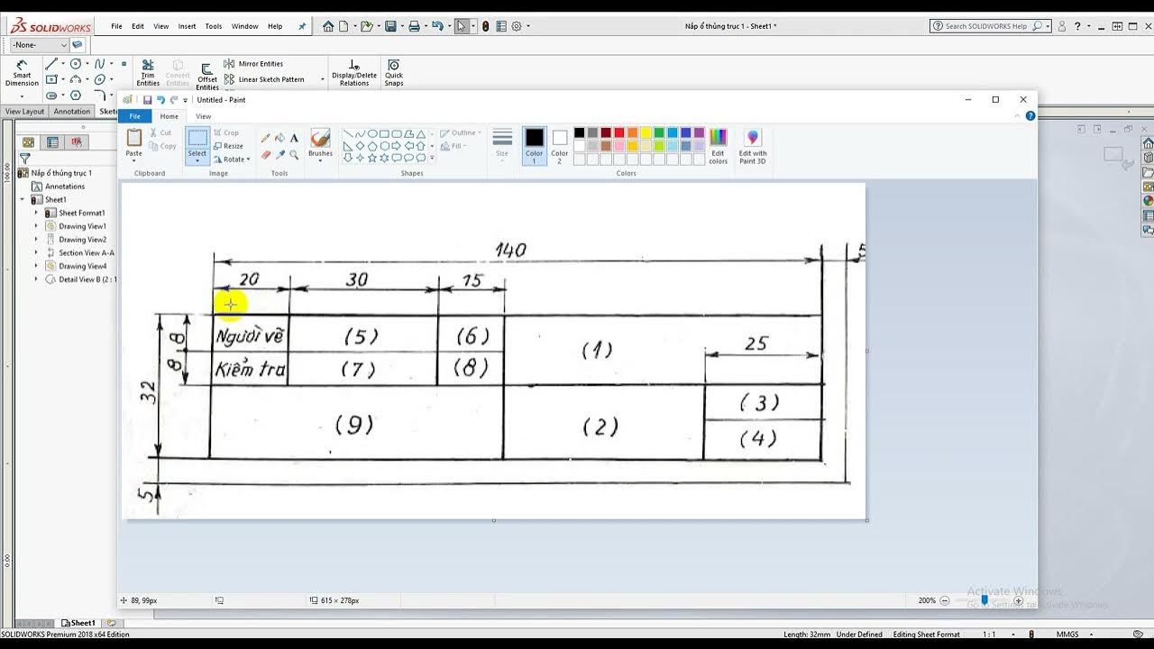 Tạo khung bản vẽ Solidworks How to creat sheet format Solidworks 2D