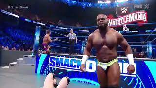 Apollo Crews - Moonsalt to Sheamus from the apron