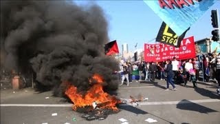 Chilean workers on national strike