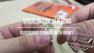 Ouroboros Ring With Elder Futhark Runes Rs062