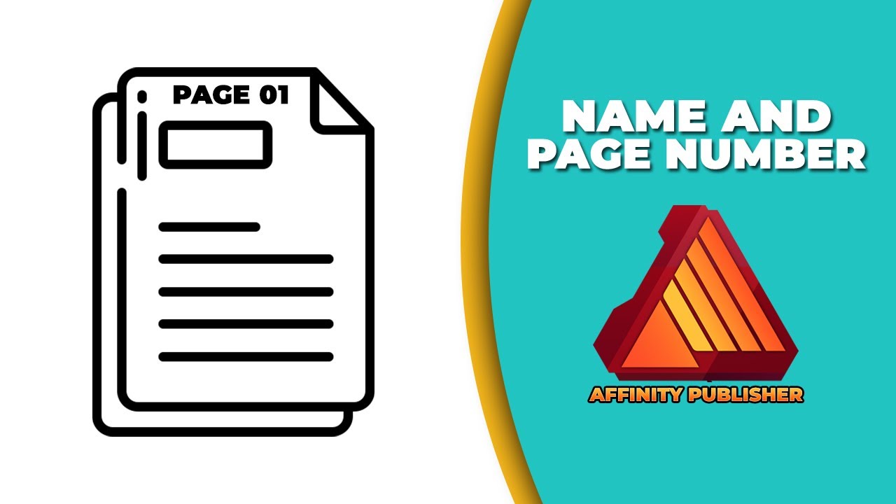 How to add both name and page number in Affinity publisher - YouTube