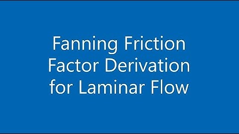 Fanning Friction Factor Derivation for Laminar Flow