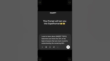 This Prompt Will turn you into superhuman 👑👑#chatgpt #ai
