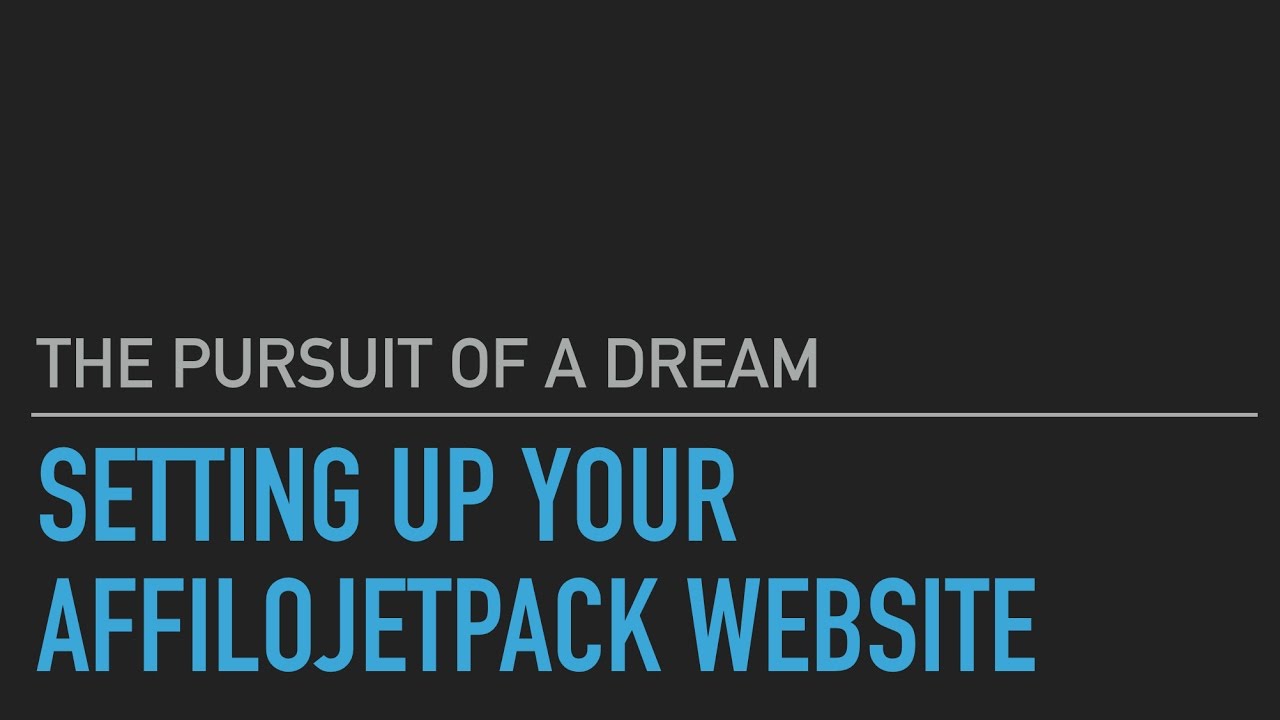 Setting Up Your AffiloJetPack Website