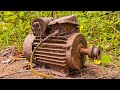 A Talented Craftsman Restores The Engine From The Scrap Yard Into A Cool 3-Phase Motor