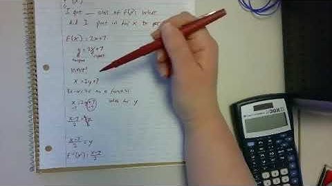 Finding the inverse example: f(x)=2x+7, what is f¯¹(x)?
