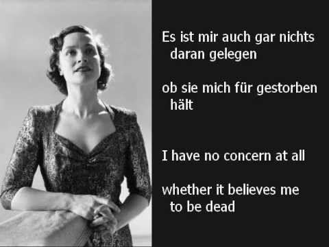 Kathleen Ferrier - "Ich bin der Welt abhanden gekommen" (Mahler: Rückert-Lieder) - with lyrics