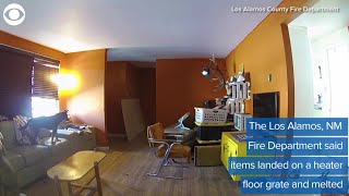 Caught on camera: dog accidentally starts fire