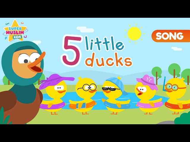 Five little Ducks Kids Song (Nasheed) - Vocals Only - Super Muslim Kids - Nursery Rhyme class=