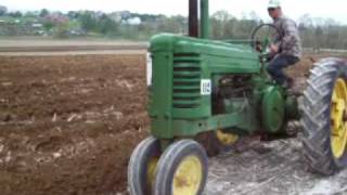 Tractors Plowing Field