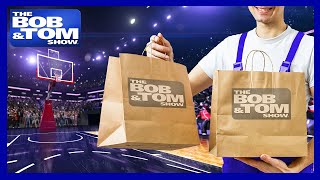 Man Delivers Food to Basketball Court During The Game