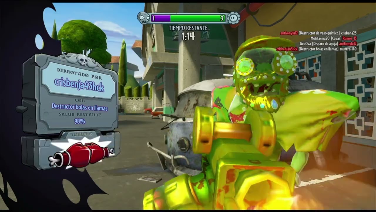 Plants vs Zombies GW Jardines y Cementerios, Carnívora De Fuego, 07 Derrotados