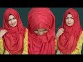 Crinkle Criss Cross Hijab style with single Hijab(Full Coverage)