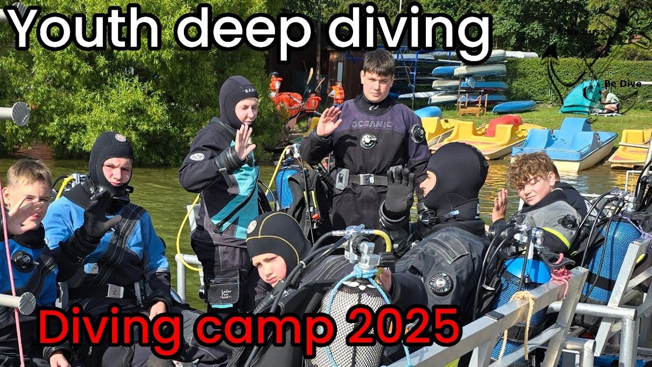 Youth deep diving 