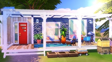 COLORFUL BEACH TINY HOUSE || The Sims 4: Speed Build