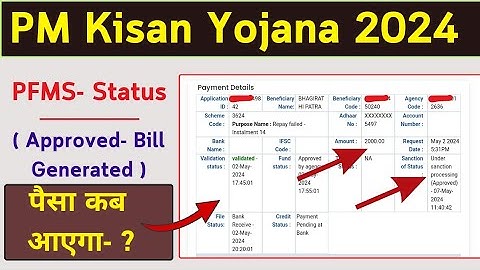 PM Kisan PFMS Payment Status Big Update ll Under Sanction Processing, Approved - Bill Generated