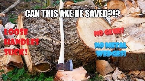 FIXING A LOOSE AXE HANDLE!: No glue, No Metal wedges!