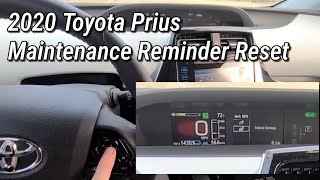 2020 Toyota Prius Maintenance Reminder Reset / oil life 2019