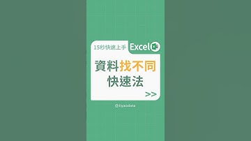 資料找不同快速法 #excel #data #excel教學 #學習成長 #excel基礎 #大數據