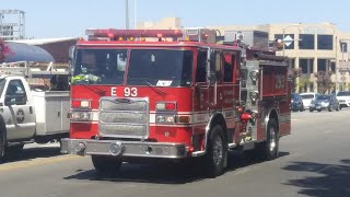 LAFD Engine 93 Responding (Massive Horn Usage and Q)