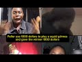 Peller use 1000 dollars to play a squid game and gave the winner the 1000 dolls 