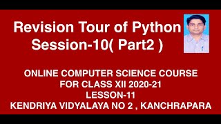 Python Revision Tour - (Dictionary - Part2)