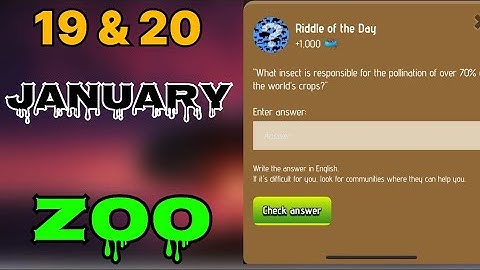 Zoo riddle of the day 19 & 20 January | Riddle of the day Zoo today | riddle of the day zoo | #zoo