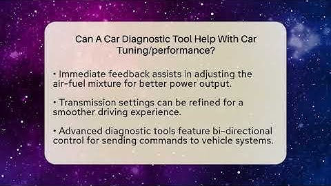 Can A Car Diagnostic Tool Help With Car Tuning/performance? - Talking Tech Trends