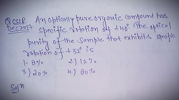 Csir net chemical science December 2017 solution: optical purity