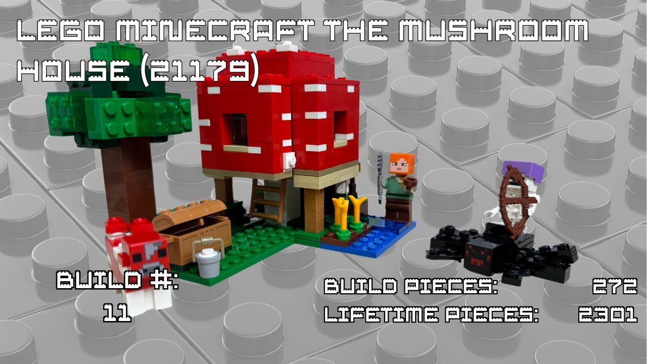 Build 11: LEGO Minecraft The Mushroom House (21179) #lego #legobuilding ...