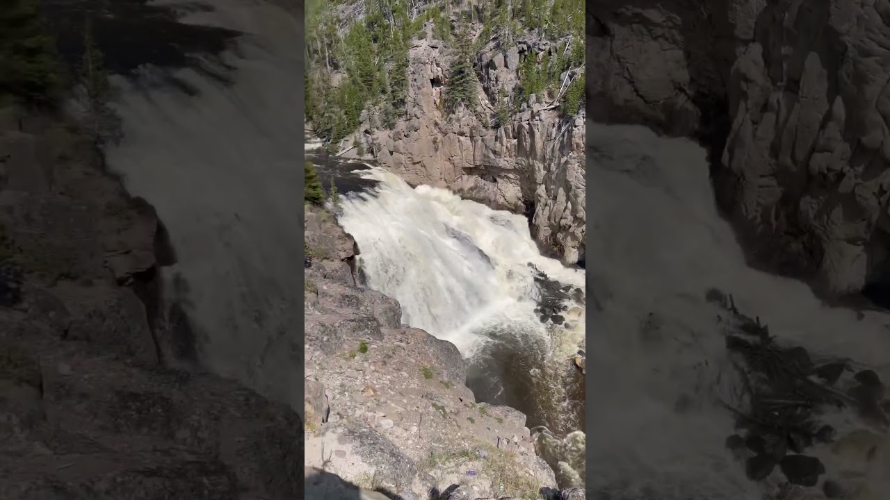 Massive Waterfall-Yellowstone National Park 