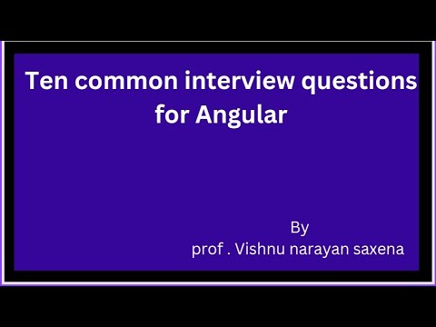Anguler framework interview questions with answer