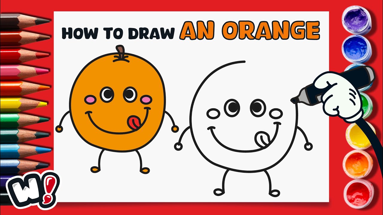 🍊 Learn How to Draw a Fun Orange Step by Step! Easy Drawing for Kids 🎨 ...