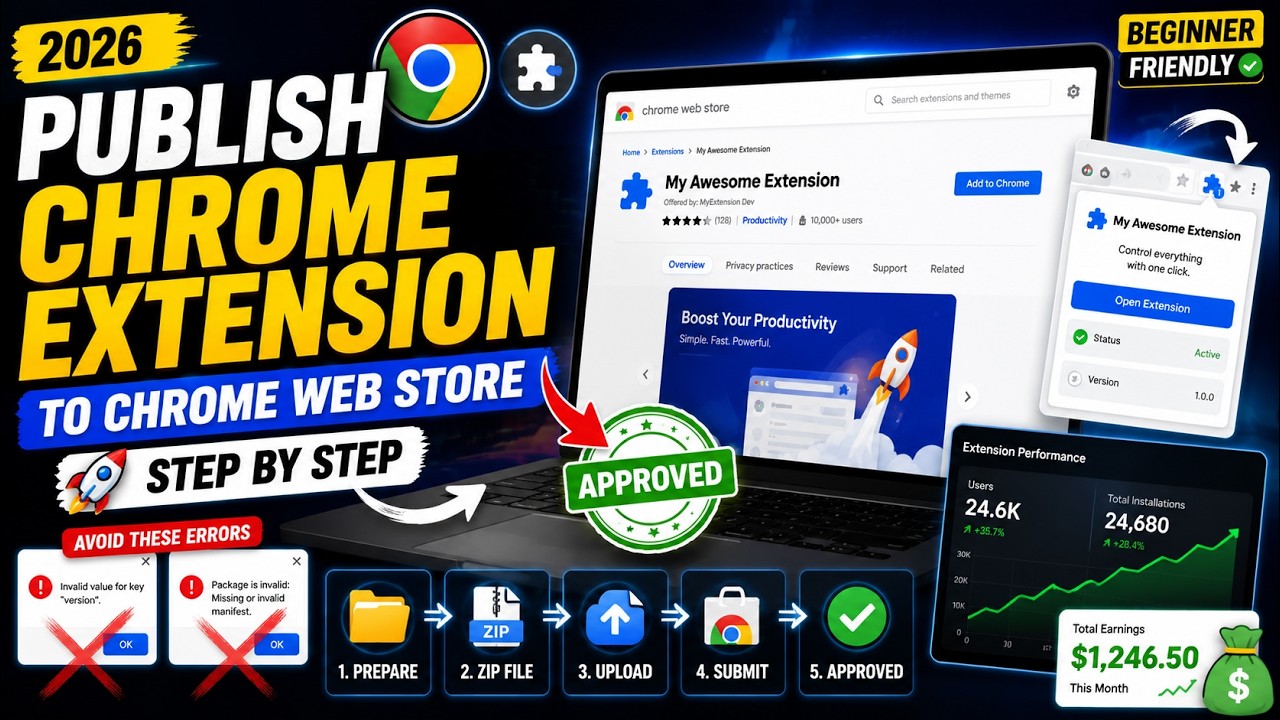 How to Publish a Chrome Extension to Chrome Web Store - YouTube