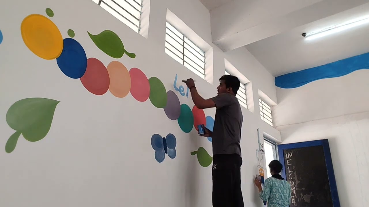 school wall painting 🎨🖌️