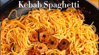 Kebab Spaghetti Recipe | spicy noodles recipe |