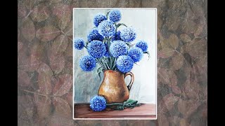 Flowers Still Life / Step by Step /Acrylic Painting Tutorial/MariArtHome