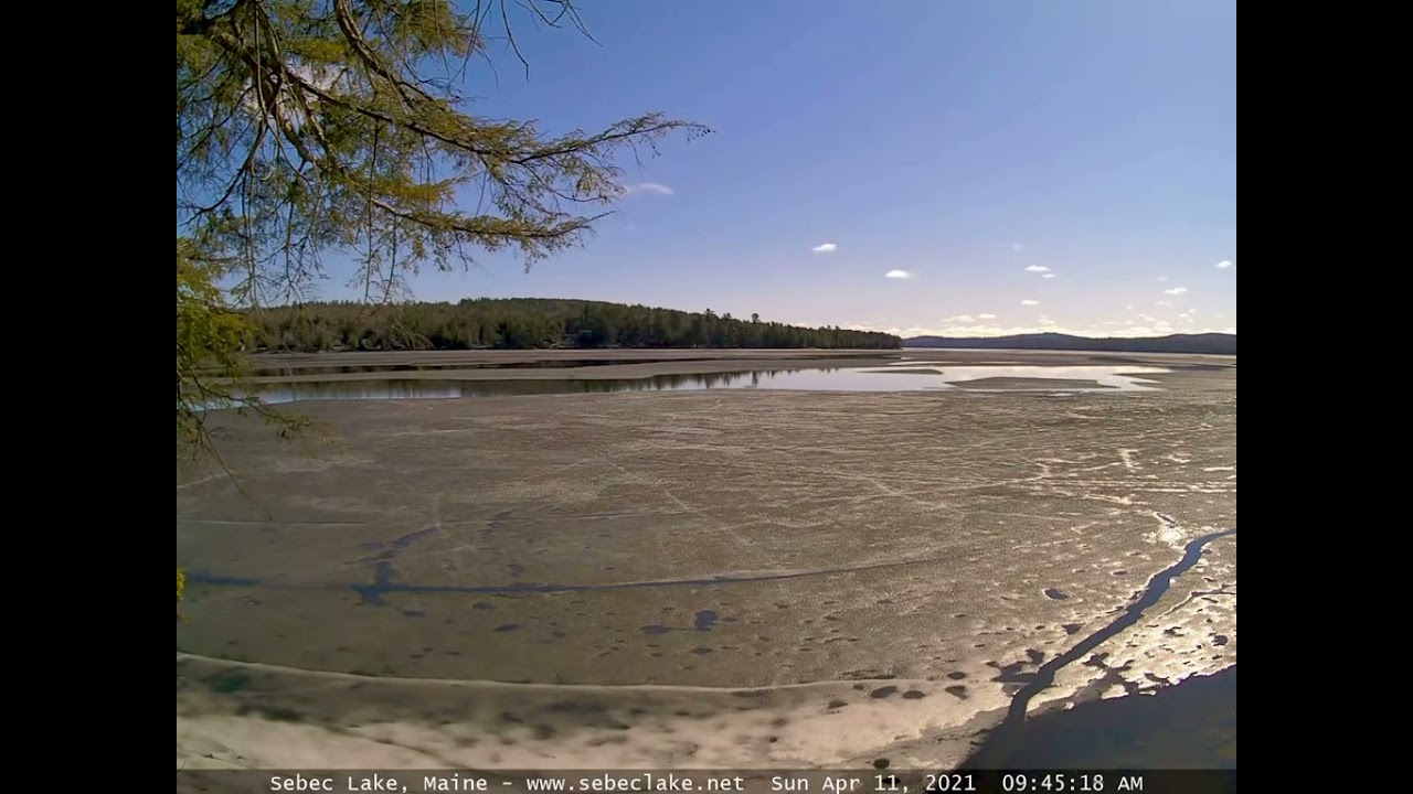 Sebec Lake, Maine Iceout timelapse 2021 YouTube