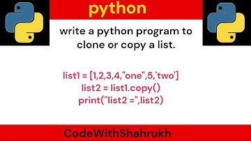 write a python program to clone or copy a list.