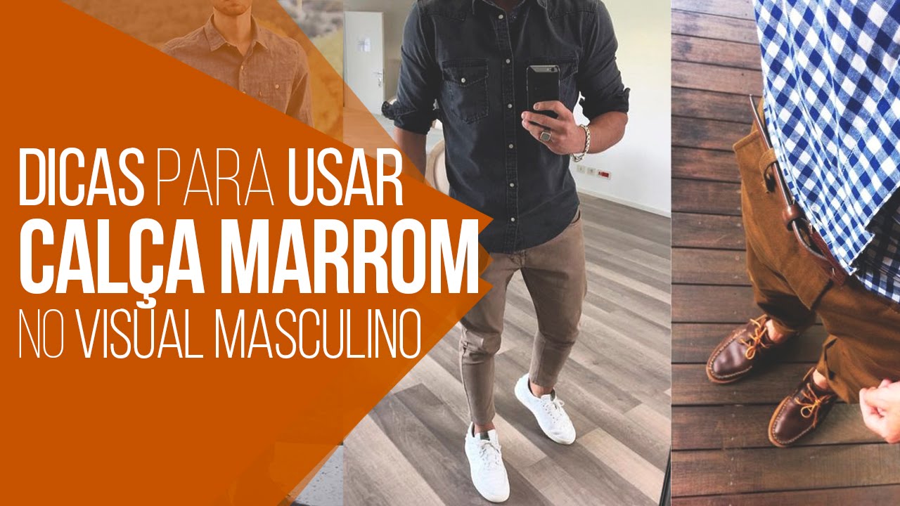 calça marrom escura masculina