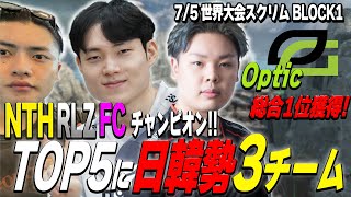 FC、NTH、RLZがチャンピオン！6試合中3試合APAC NORTH！Optic総合1位！TOP5に日韓3チーム等7月5日世界大会スクリムみどころまとめ