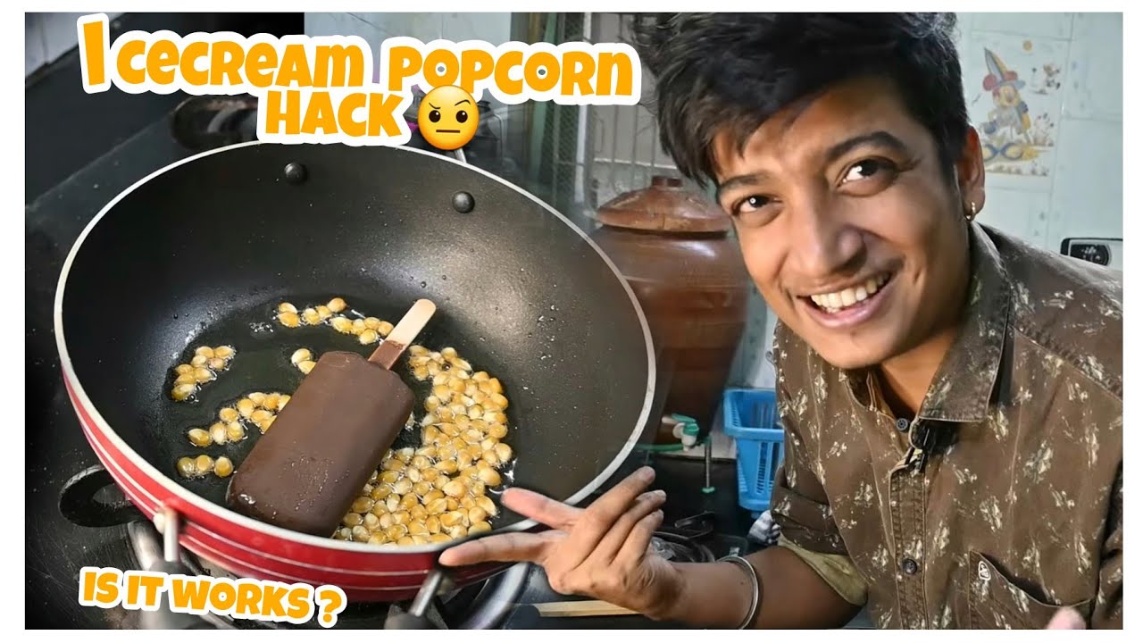 Icecream popcorn hack #5mincraftstesting #foodhack - YouTube