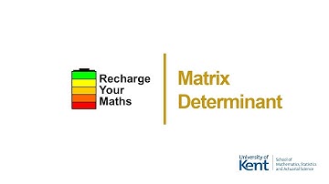 Recharge Your Maths | Level 2 Matrices | Matrix Determinant