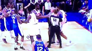 Joel Embiid vs Marcus Morris Fight Knicks vs Sixers Game Highlights NBA New