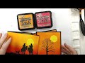 An Experiment in Ink / Distress Ink/ Blue Knight Rubber Stamps / Sunset Tutorial